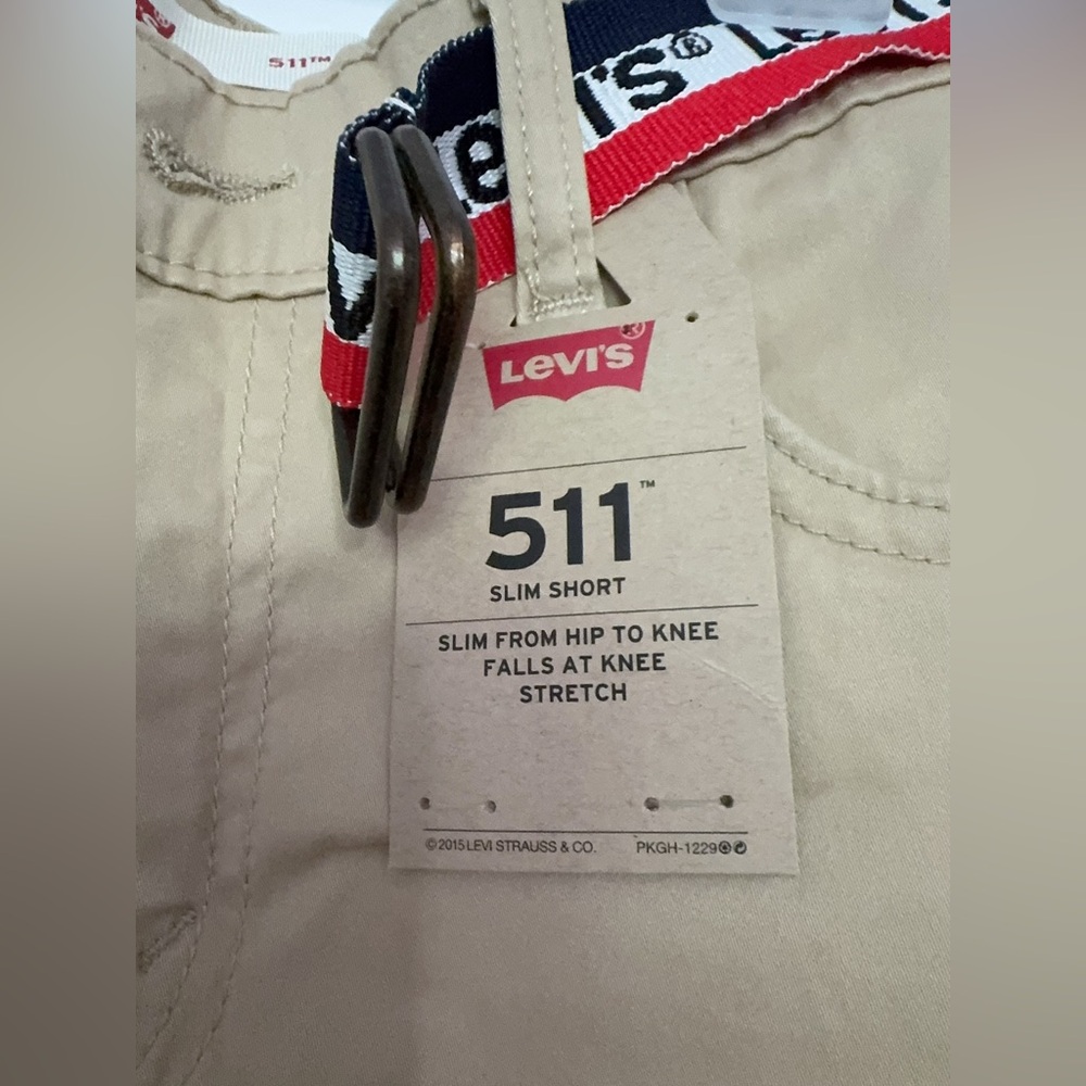Levi's khaki shorts with belt NWT Levis 511 slim short stretch 16 reg w28